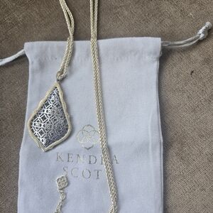 Kendra Scott Gold Chain with Silver Filigree Pendant